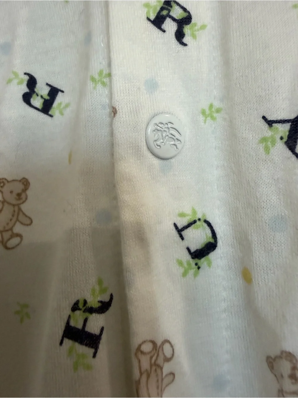 Burberry baby White Teddy Bear Print One-Piece for baby girl baby boy
